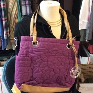 Plum colored cloth shoulder bag